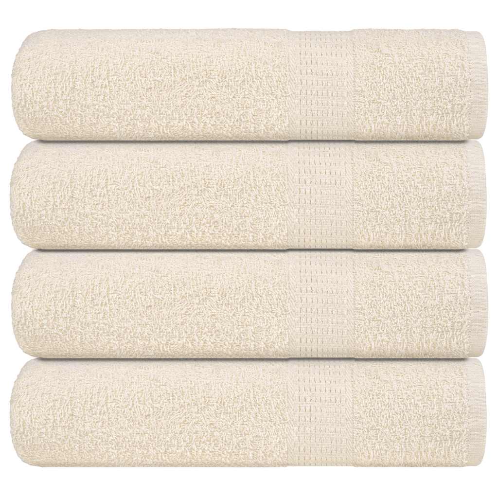 Vetonek Toallas de Mano 4 piezas Crema 50x100 cm 360 g/m² 100% Algodón