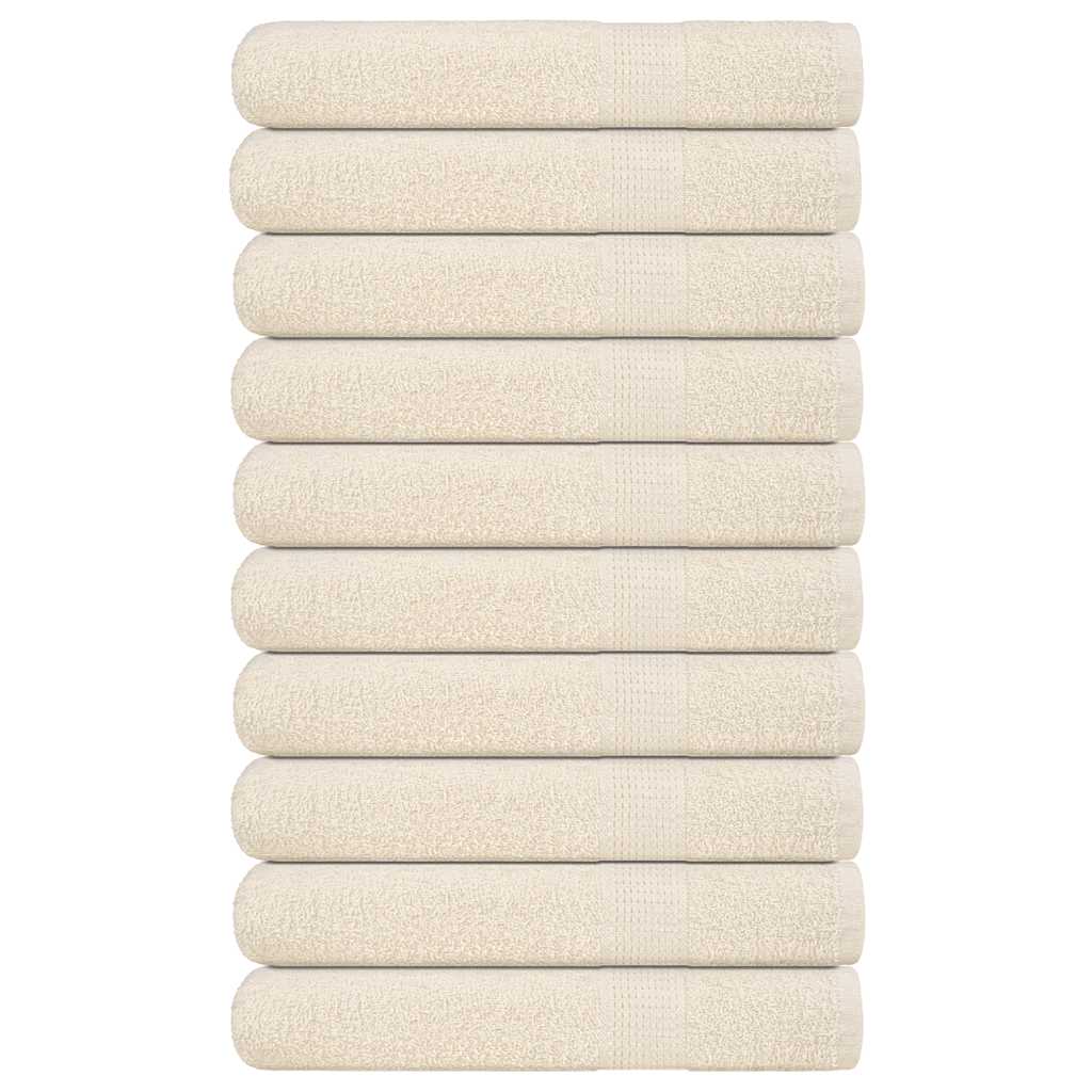 Toallas de sauna 10 uds 100% algodón crema 80x200 cm 360 gsm