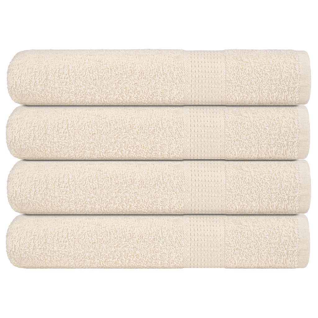 Vetonek Toallas 4 piezas Crema 100x200 cm 360 g/m² 100% Algodón