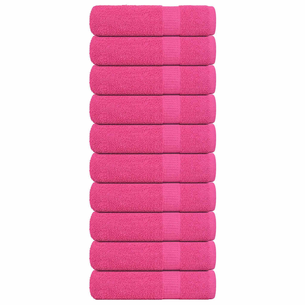 Toallas de Mano 10 piezas Rosa 50x100 cm 360 g/m² 100% Algodón