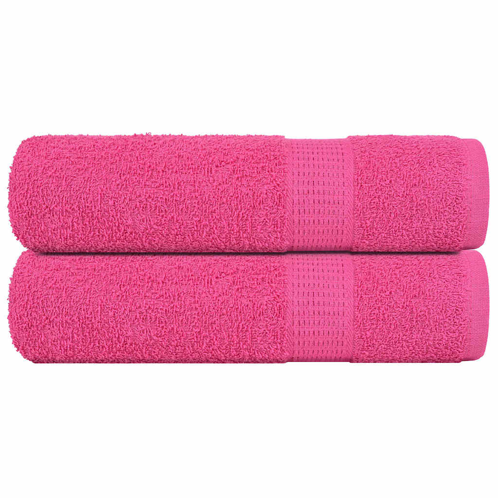 Vetonek Toallas de ducha 2 uds 100% algodón rosa 70x140 cm 360 gsm