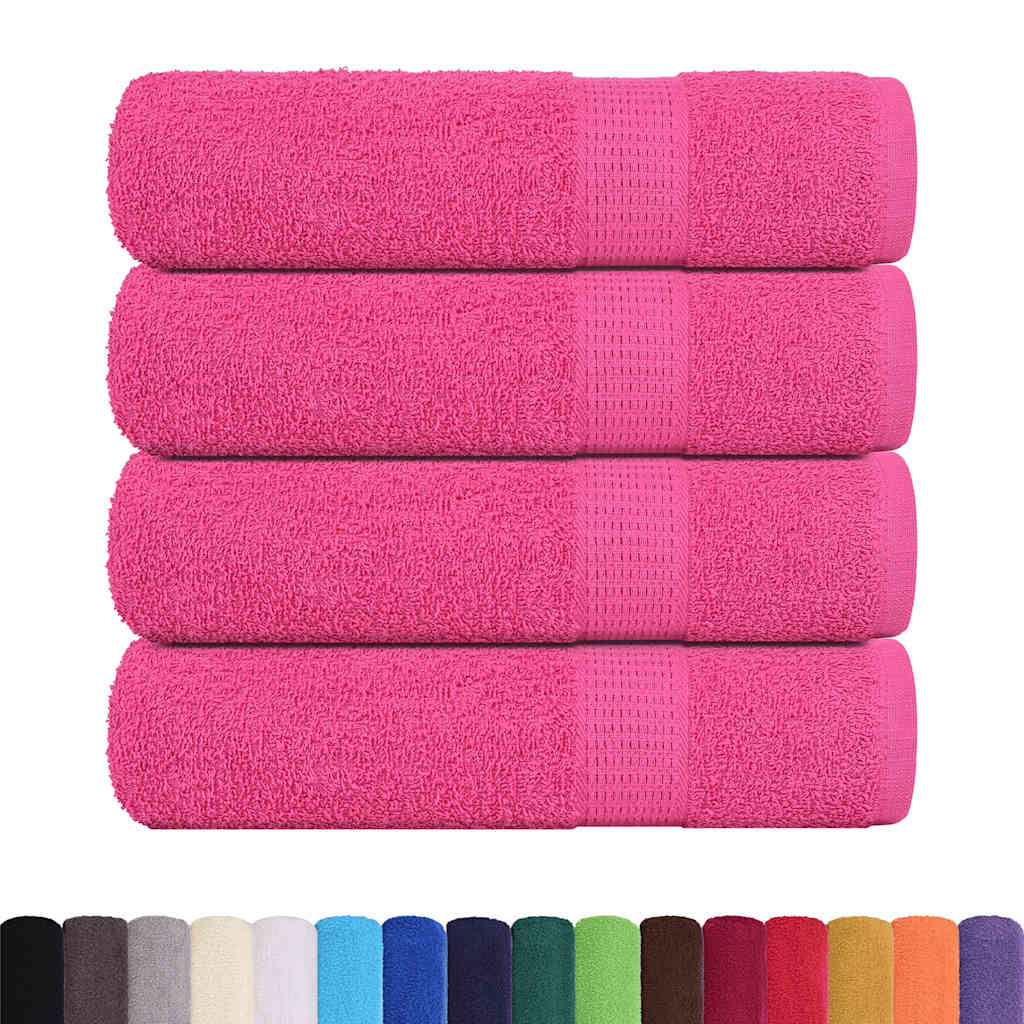 Toallas de Baño 4 uds rosa 100x150 cm 360 g/m² 100% Algodón