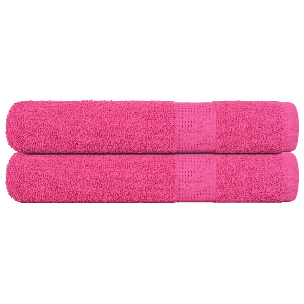 Toallas de sauna 2 uds 100% algodón rosa 80x200 cm 360 gsm