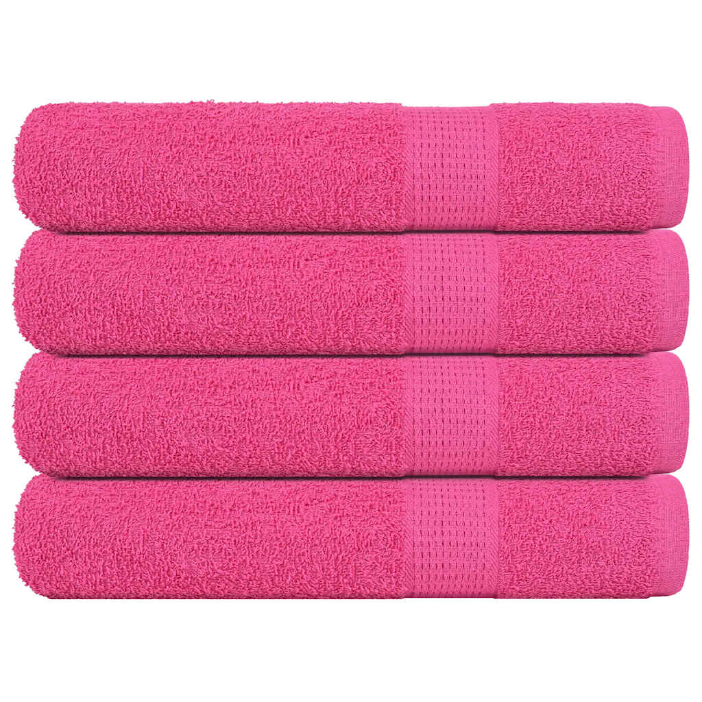 Toallas de sauna 4 uds 100% algodón rosa 80x200 cm 360 gsm