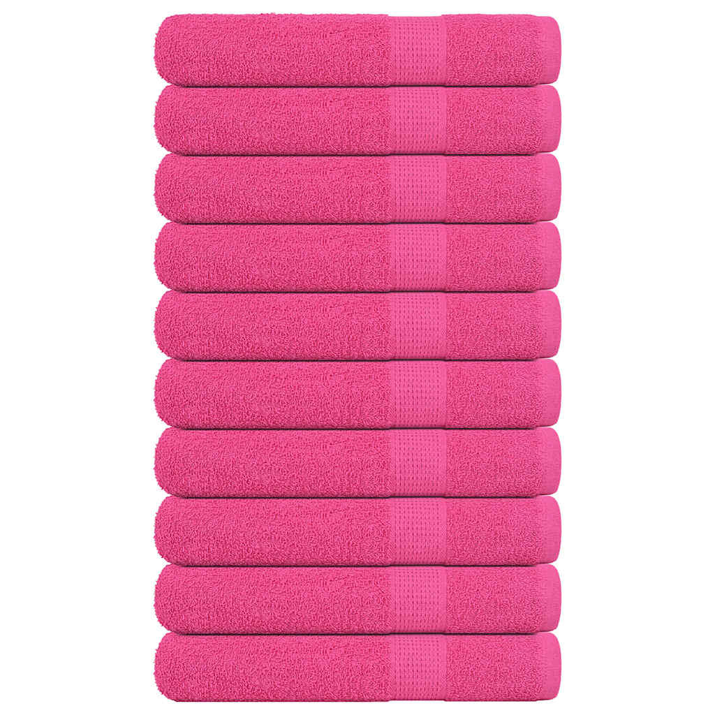 Vetonek Toallas de sauna 10 uds 100% algodón rosa 80x200 cm 360 gsm