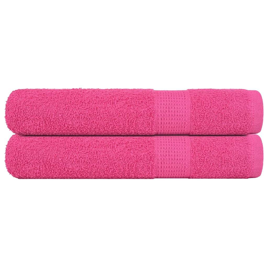 Vetonek Toallas 2 uds 100% algodón rosa 100x200 cm 600 gsm