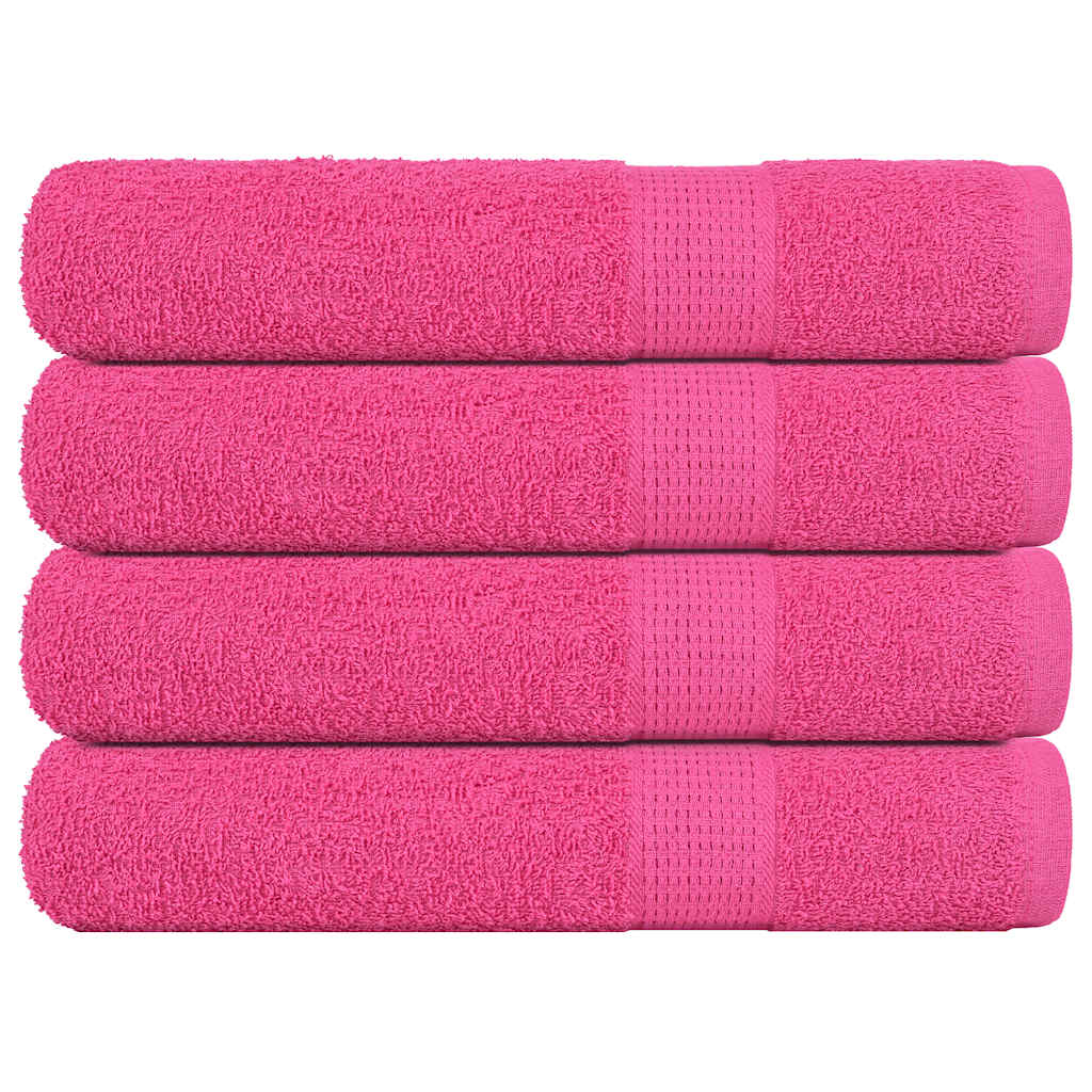 Vetonek Toallas 4 uds 100% algodón rosa 100x200 cm 600 gsm