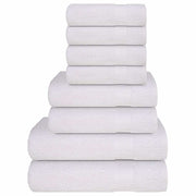 Towel set 8 pieces 100% white cotton 360 gsm v7027 Vetonek