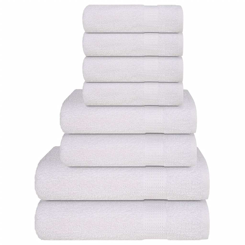 Towel set 8 pieces 100% white cotton 360 gsm v7027 Vetonek