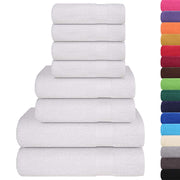 Vetonek Towel set 8 pieces 100% white cotton 360 gsm