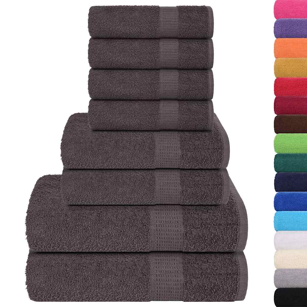 Vetonek Towel set 8 pieces 100% cotton anthracite 360 gsm