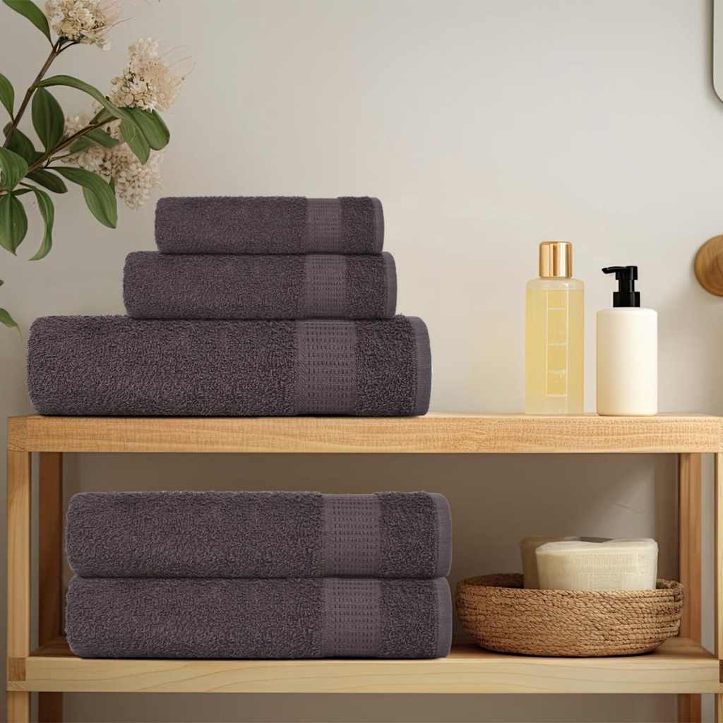 Towel set 8 pieces 100% cotton anthracite 360 gsm v7034 - Vetonek