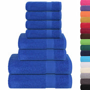 Vetonek Towel set 8 pieces 100% cotton blue 360 gsm