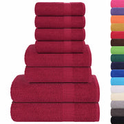 Vetonek Towel set 8 pieces 100% cotton burgundy 360 gsm