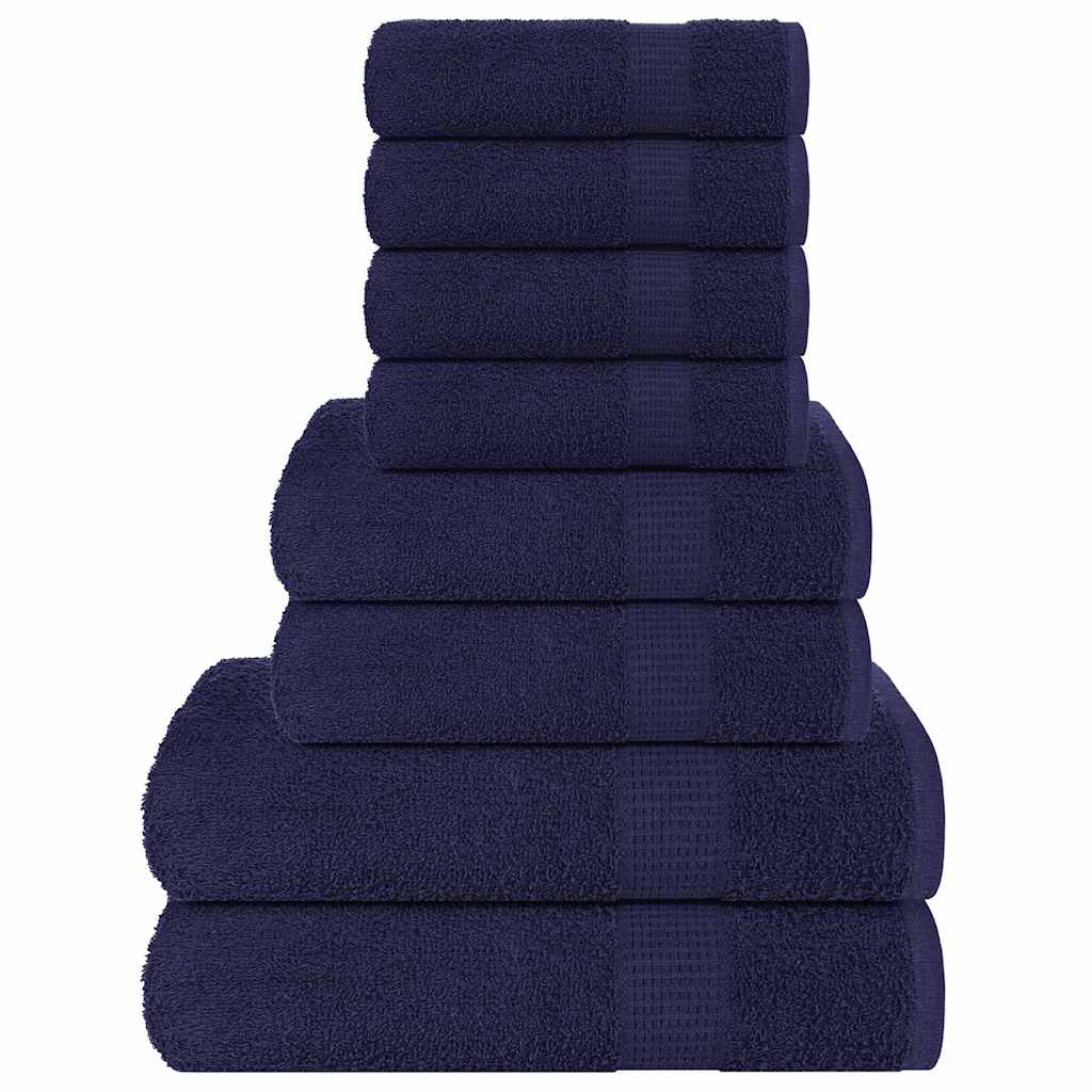 Towel set 8 pieces 100% cotton navy blue 360 gsm v7072 Vetonek