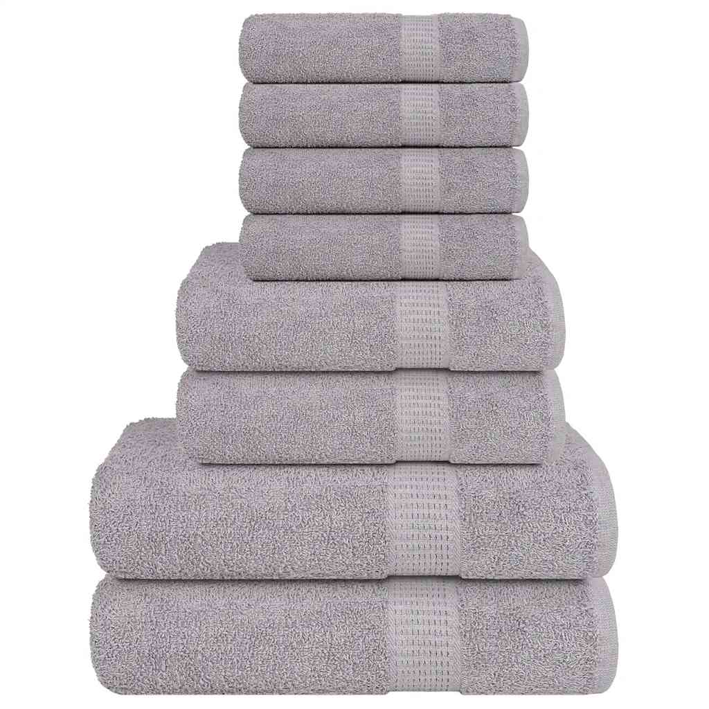 Towel set 8 pieces 100% cotton gray 360 gsm v7096 Vetonek