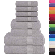 Vetonek Towel set 8 pieces 100% cotton gray 360 gsm