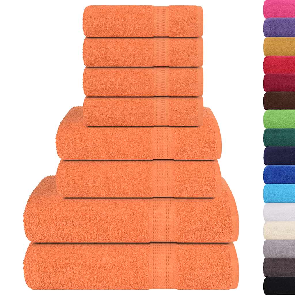 Vetonek Towel set 8 pieces 100% cotton orange 360 gsm