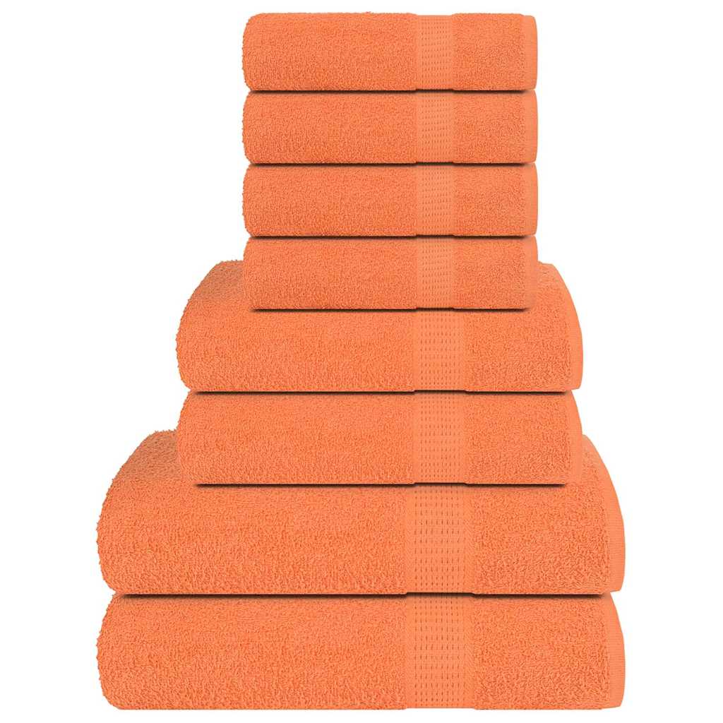 Vetonek Juego de toallas 8 piezas 100% algodón naranja 360 gsm