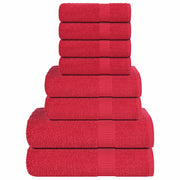 Towel set 8 pieces 100% cotton red 360 gsm v7133 Vetonek