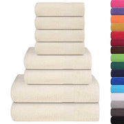 Vetonek Towel set 8 pieces 100% cream cotton 360 gsm