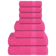 Towel set 8 pieces 100% cotton pink 360 gsm v7188 Vetonek