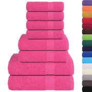 Vetonek Towel set 8 pieces 100% cotton pink 360 gsm
