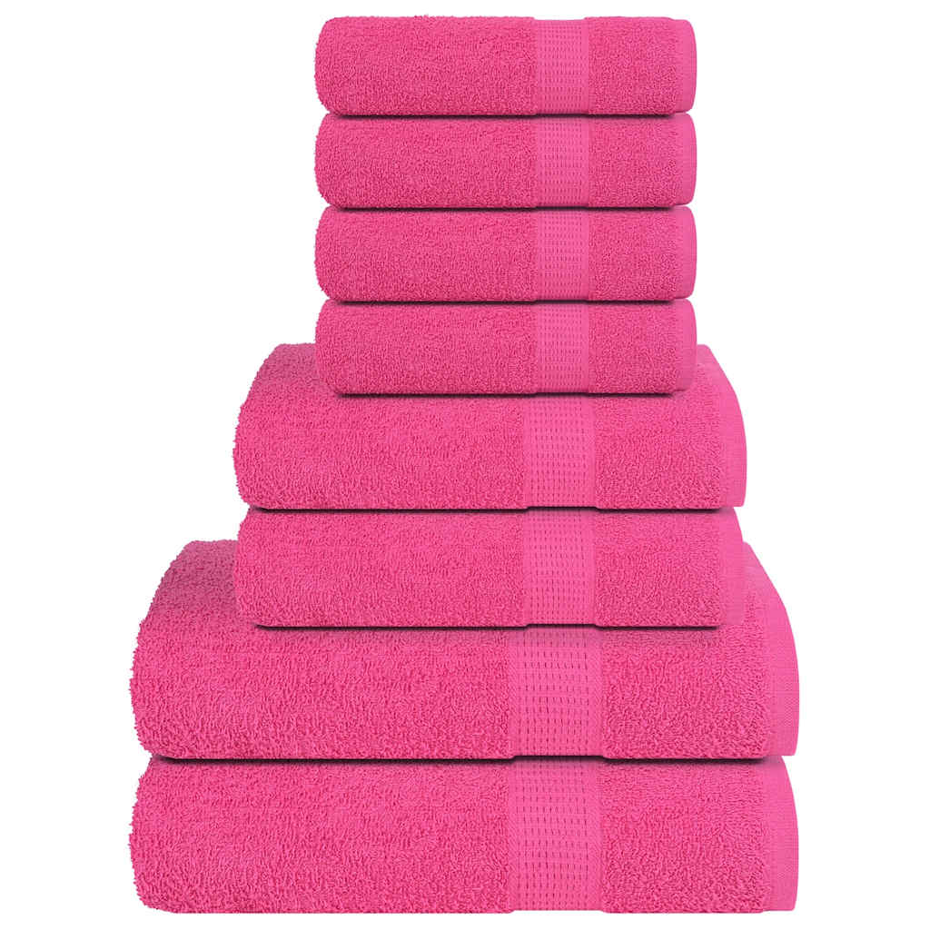 Vetonek Juego de toallas 8 piezas 100% algodón rosa 360 gsm