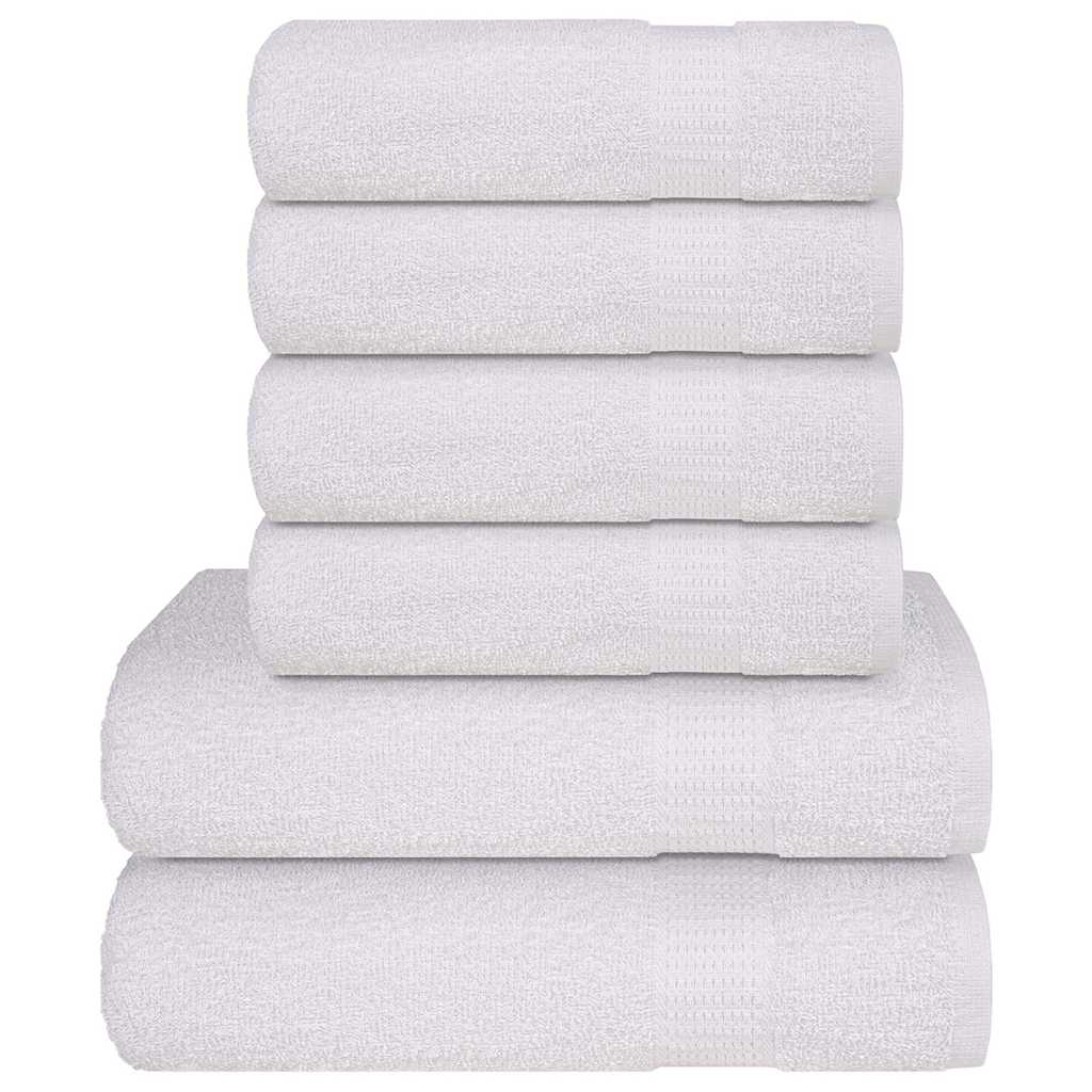 Towel set 6 pieces 100% white cotton 360 gsm v7195 Vetonek