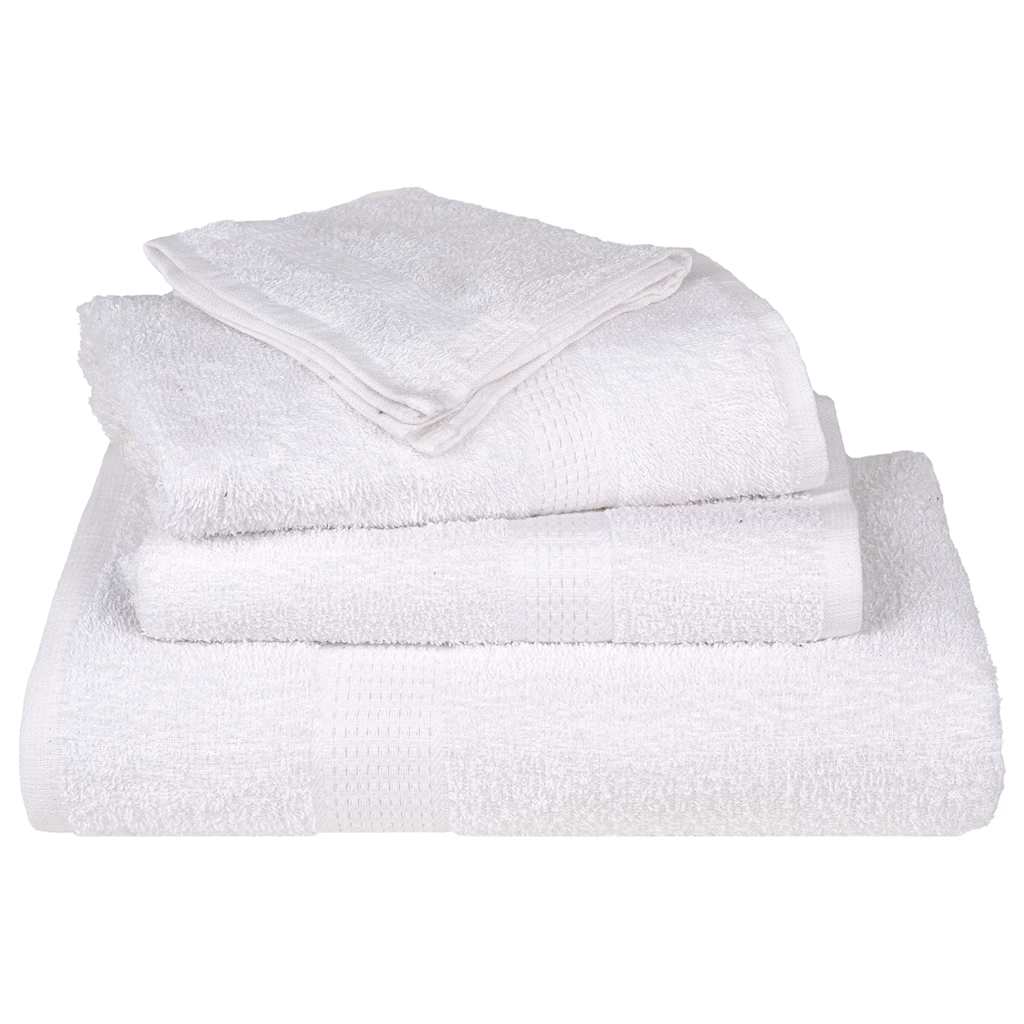 Towel set 6 pieces 100% white cotton 360 gsm v7195 - Vetonek