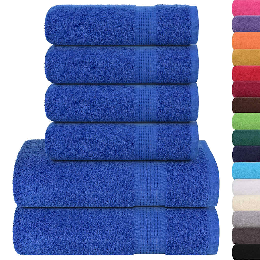 Vetonek Towel set 6 pieces 100% cotton blue 360 gsm
