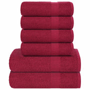 Towel set 6 pieces 100% cotton burgundy 360 gsm v7225 Vetonek