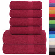Vetonek Towel set 6 pieces 100% cotton burgundy 360 gsm