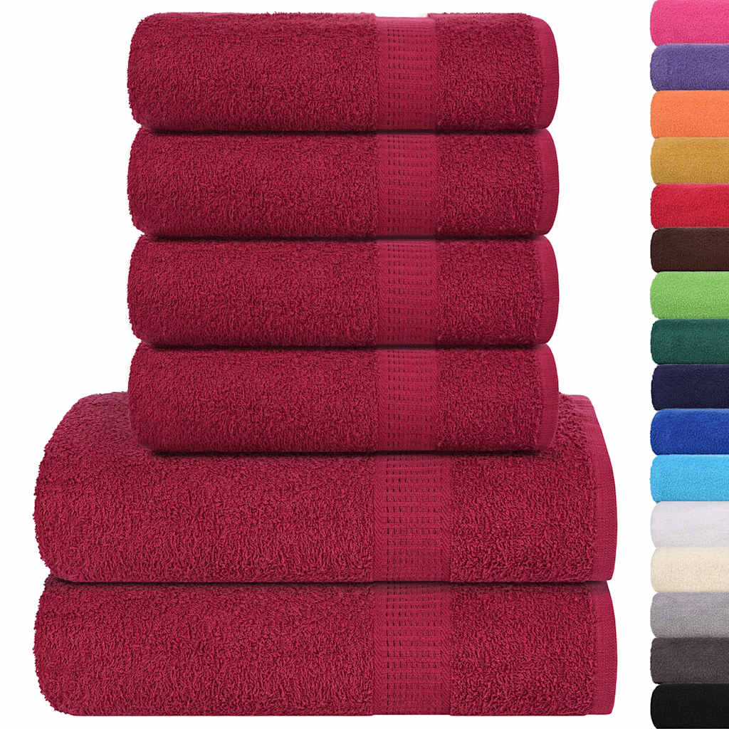 Vetonek Towel set 6 pieces 100% cotton burgundy 360 gsm