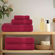Towel set 6 pieces 100% burgundy cotton 360 gsm - Vetonek