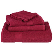 Towel set 6 pieces 100% burgundy cotton 360 gsm - Vetonek