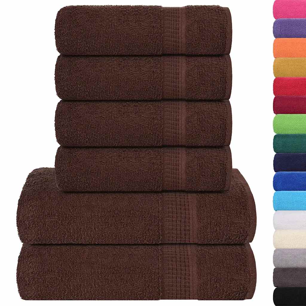 Vetonek Towel set 6 pieces 100% cotton brown 360 gsm