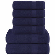 Towel set 6 pieces 100% cotton navy blue 360 gsm v7249 Vetonek