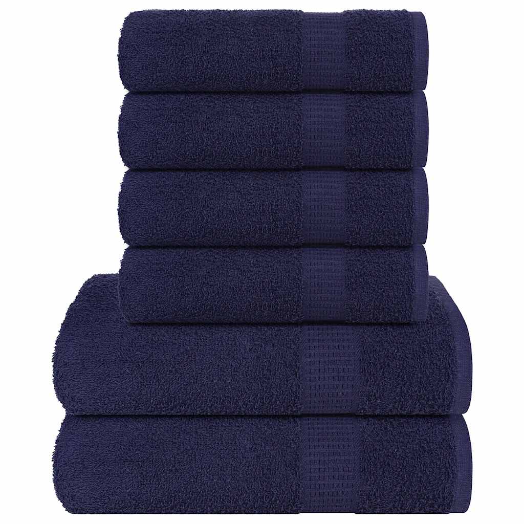 Towel set 6 pieces 100% cotton navy blue 360 gsm v7249 Vetonek