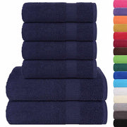 Vetonek Towel set 6 pieces 100% cotton navy blue 360 gsm