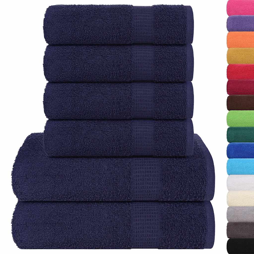 Vetonek Towel set 6 pieces 100% cotton navy blue 360 gsm