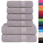 Vetonek Towel set 6 pieces 100% cotton gray 360 gsm