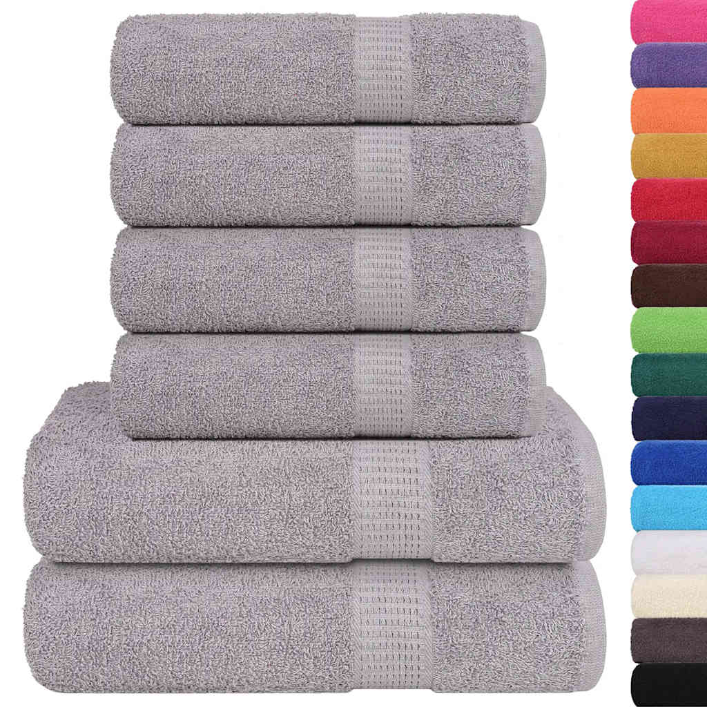 Vetonek Towel set 6 pieces 100% cotton gray 360 gsm