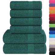 Towel set 6 pieces 100% green cotton 360 gsm v7270 - Vetonek
