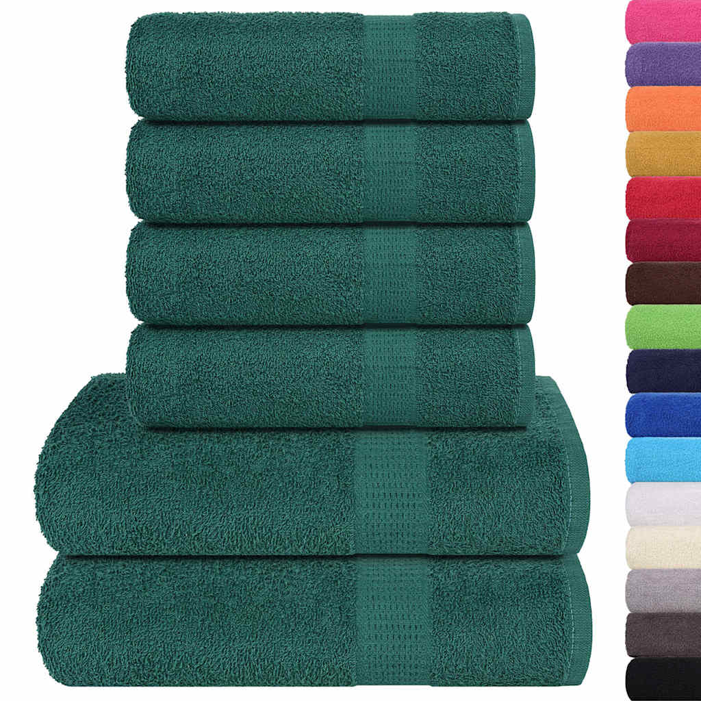 Towel set 6 pieces 100% green cotton 360 gsm v7270 - Vetonek