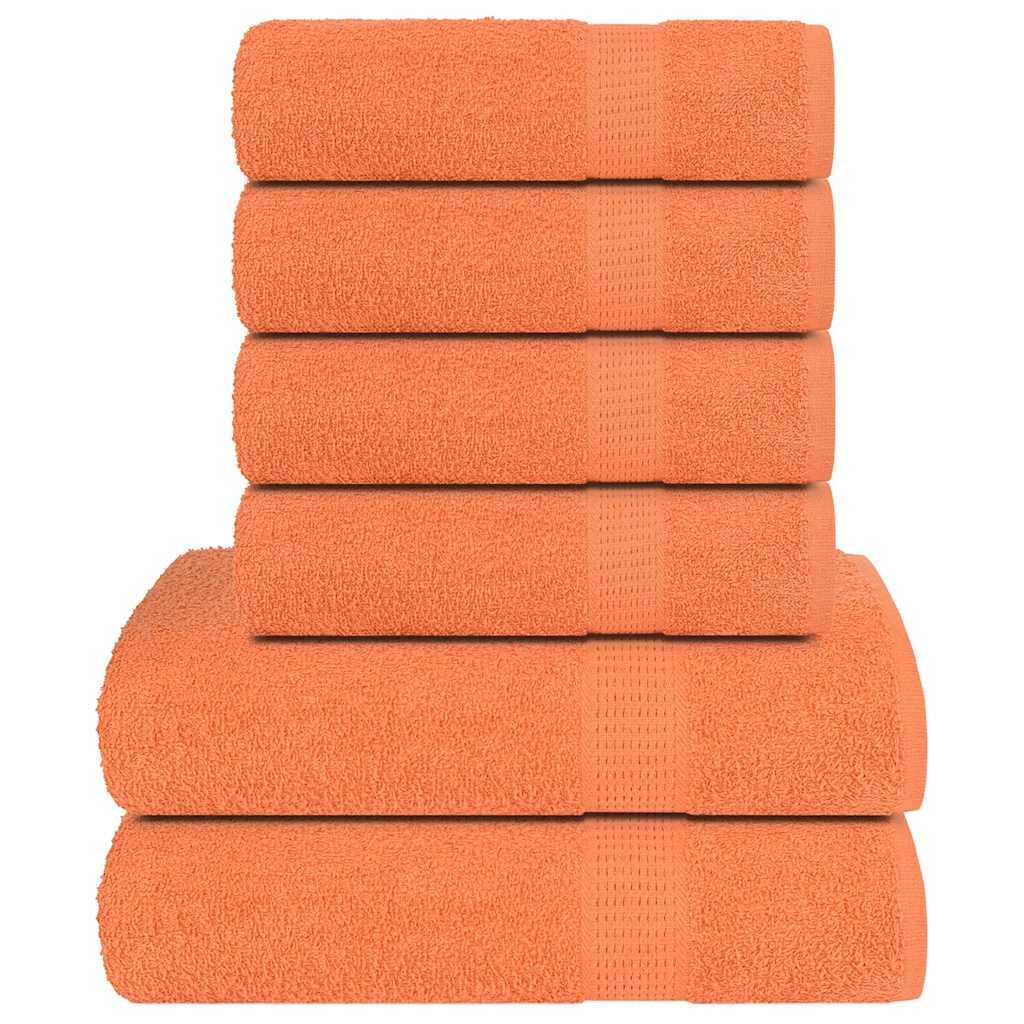 Vetonek Juego de toallas 6 piezas 100% algodón naranja 360 gsm