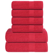 Towel set 6 pieces 100% cotton red 360 gsm v7300 Vetonek