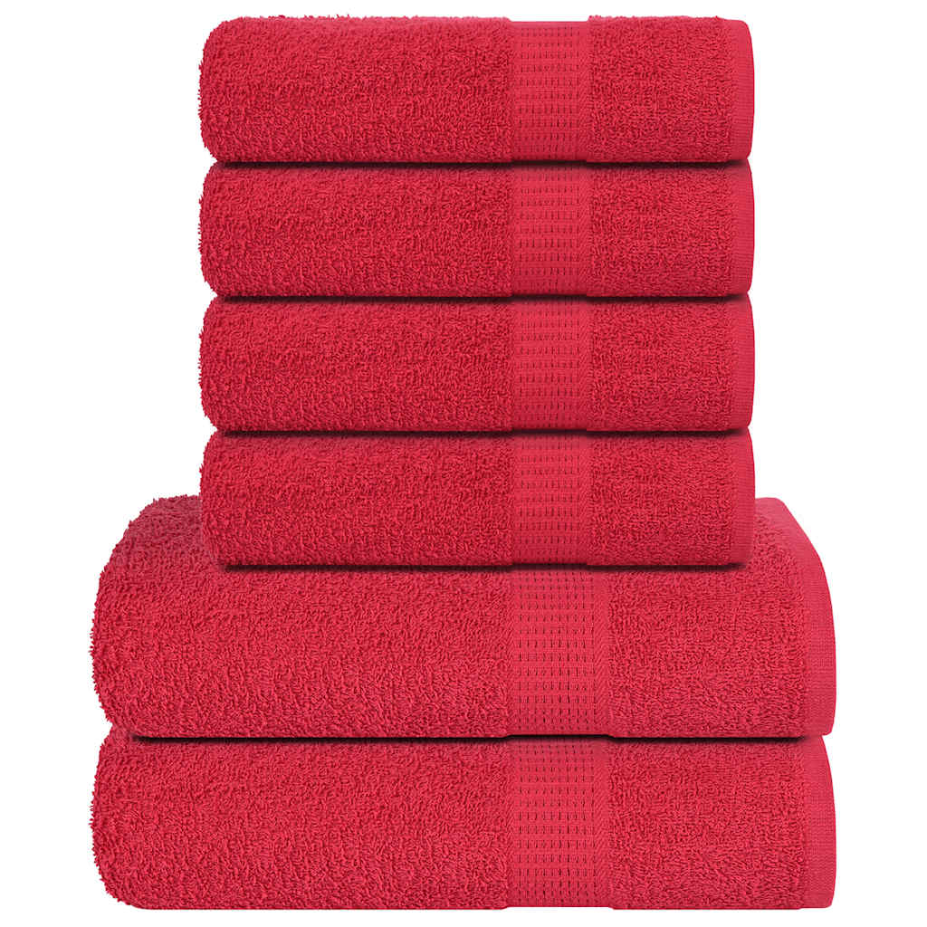 Towel set 6 pieces 100% cotton red 360 gsm v7300 Vetonek
