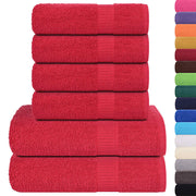 Vetonek Towel set 6 pieces 100% cotton red 360 gsm