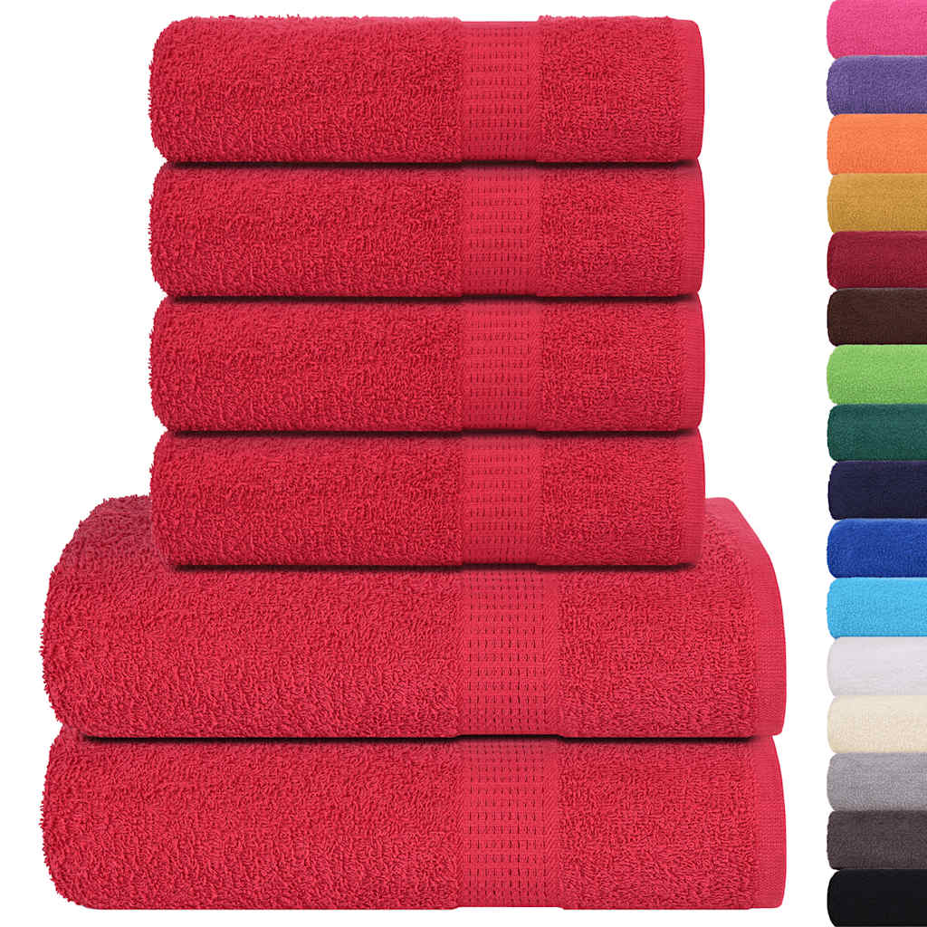 Vetonek Towel set 6 pieces 100% cotton red 360 gsm